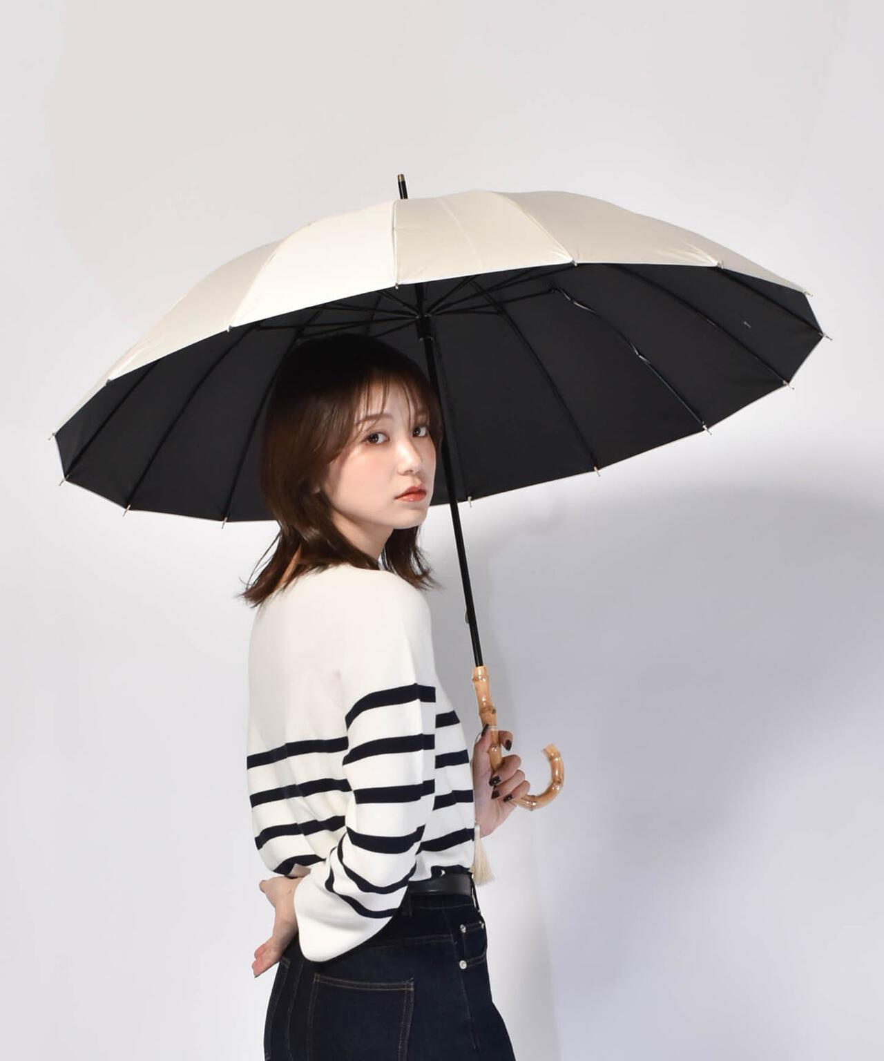 16K花びらき 竹手元 55cm 晴雨兼用傘 日傘 雨傘