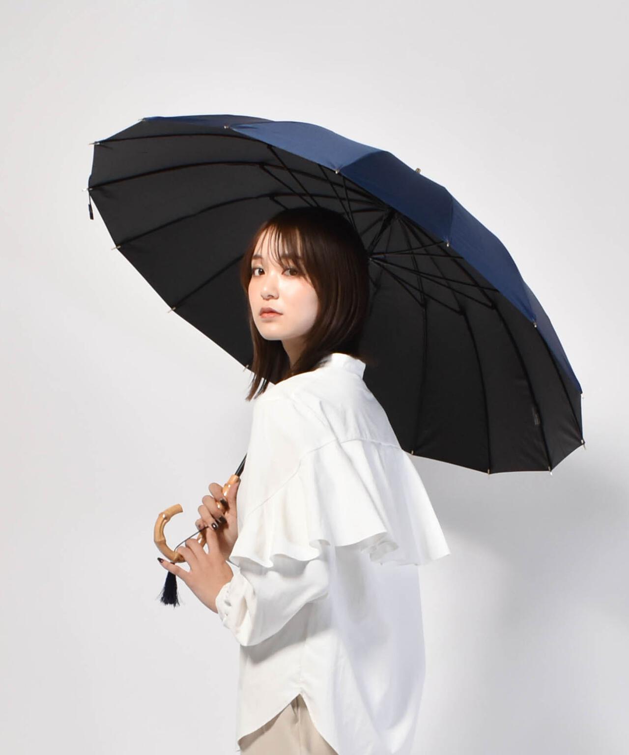 16K花びらき 竹手元 55cm 晴雨兼用傘 日傘 雨傘
