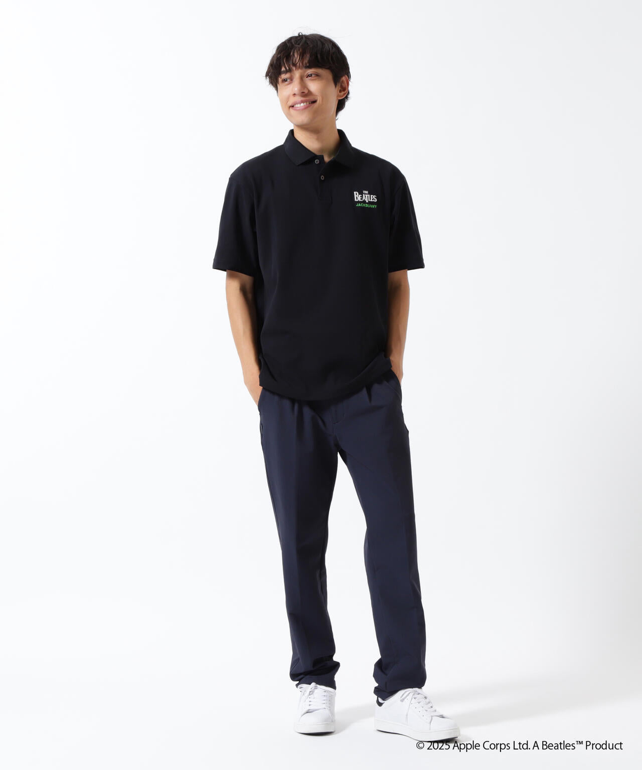 【The BEATLES ×Jack Bunny!!】メッシュ天竺半袖ポロシャツ