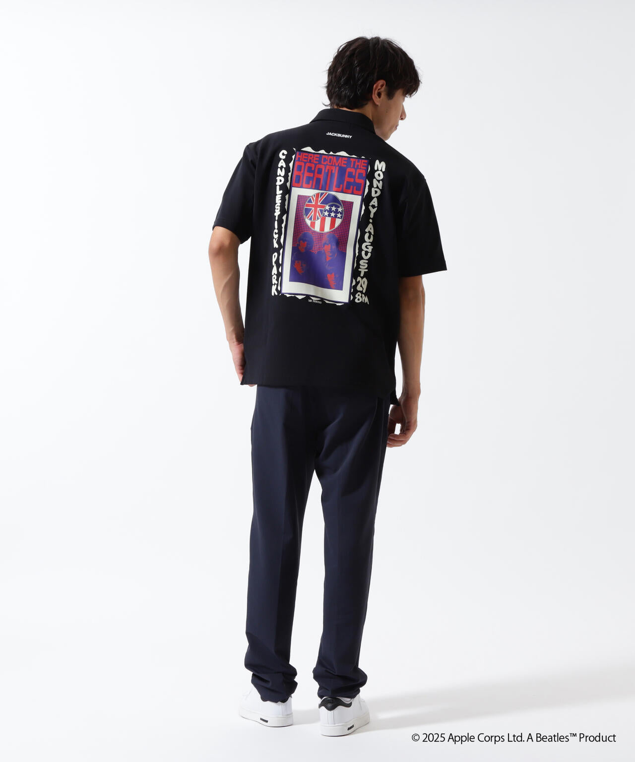 【The BEATLES ×Jack Bunny!!】メッシュ天竺半袖ポロシャツ