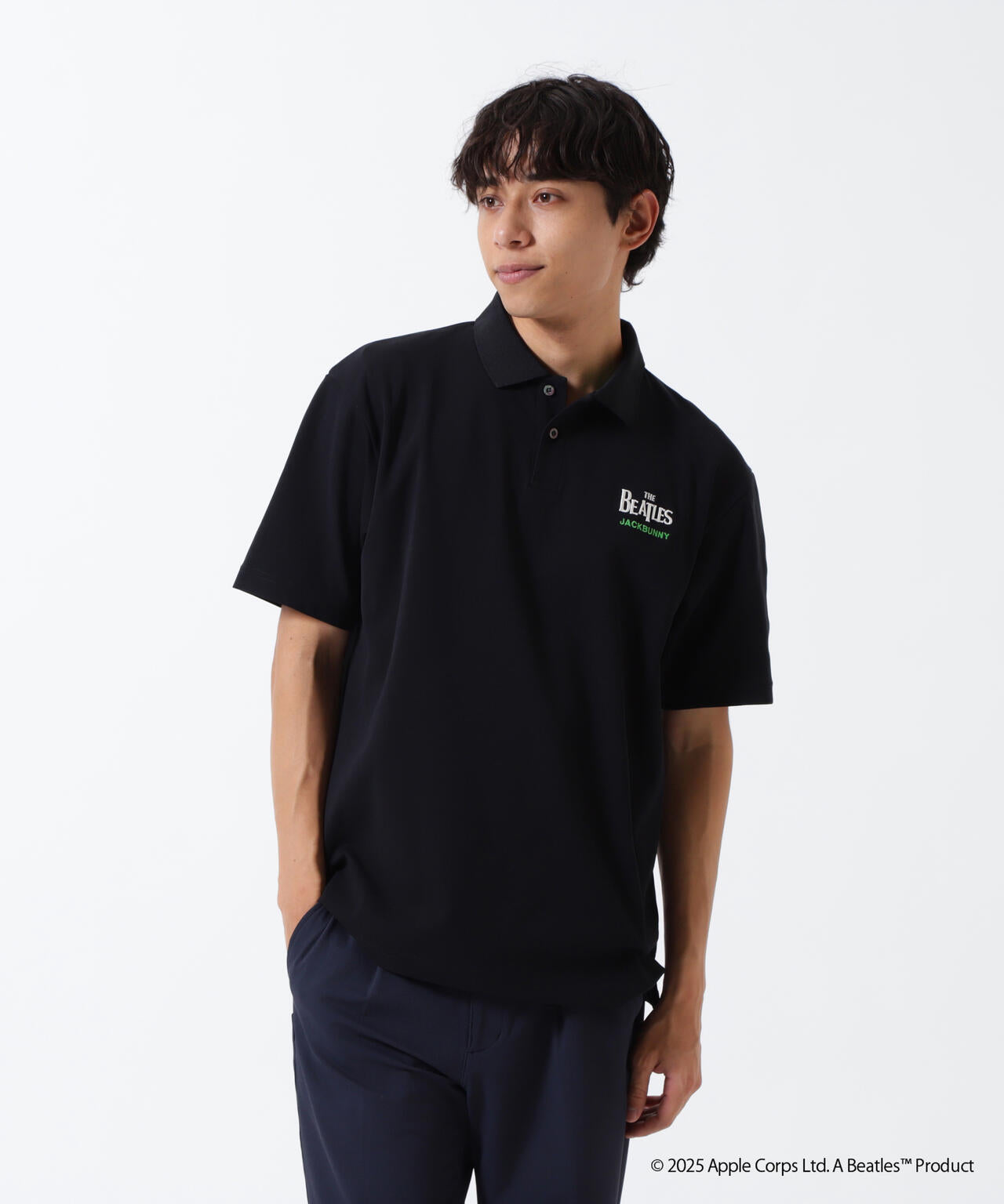【The BEATLES ×Jack Bunny!!】メッシュ天竺半袖ポロシャツ