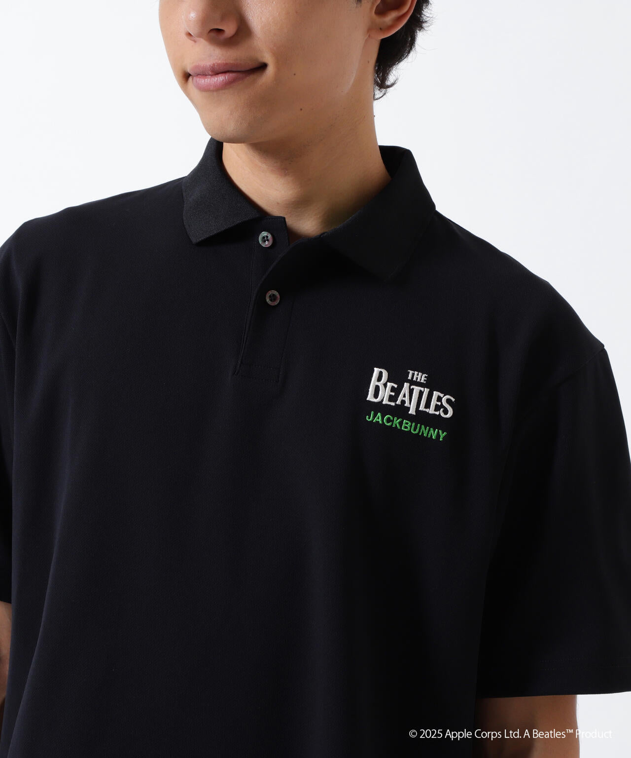 【The BEATLES ×Jack Bunny!!】メッシュ天竺半袖ポロシャツ