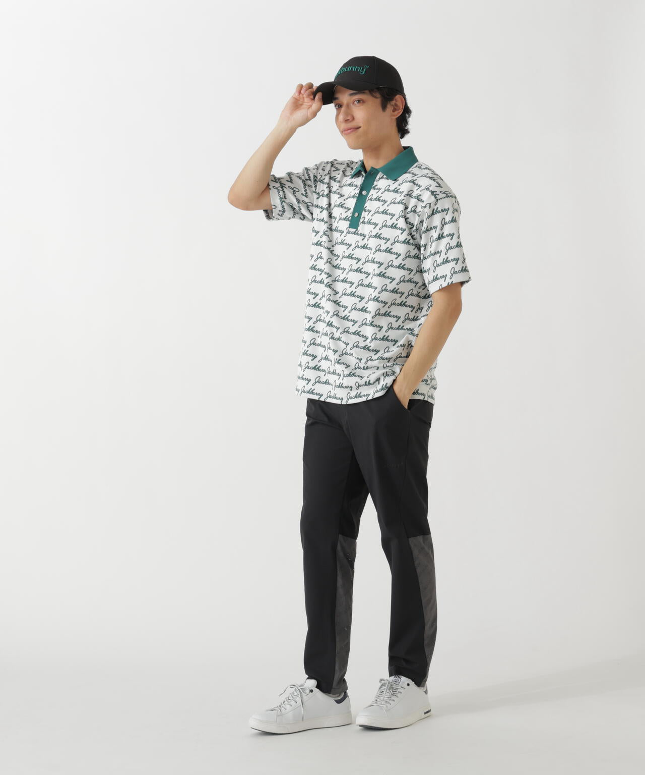 Pe×パンチングNy切替ロングパンツ