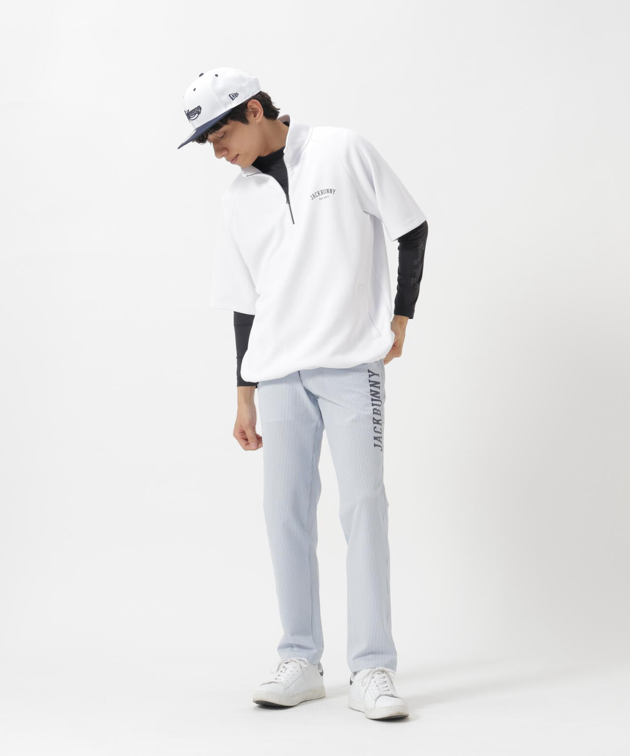 吸水速乾ストライプロングパンツ