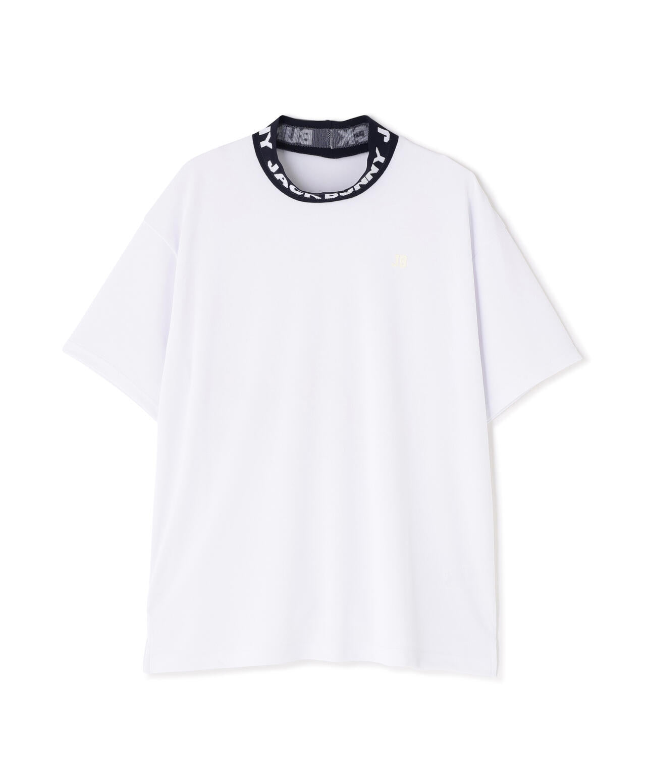 ロゴジャガード半袖モックネックカットソー