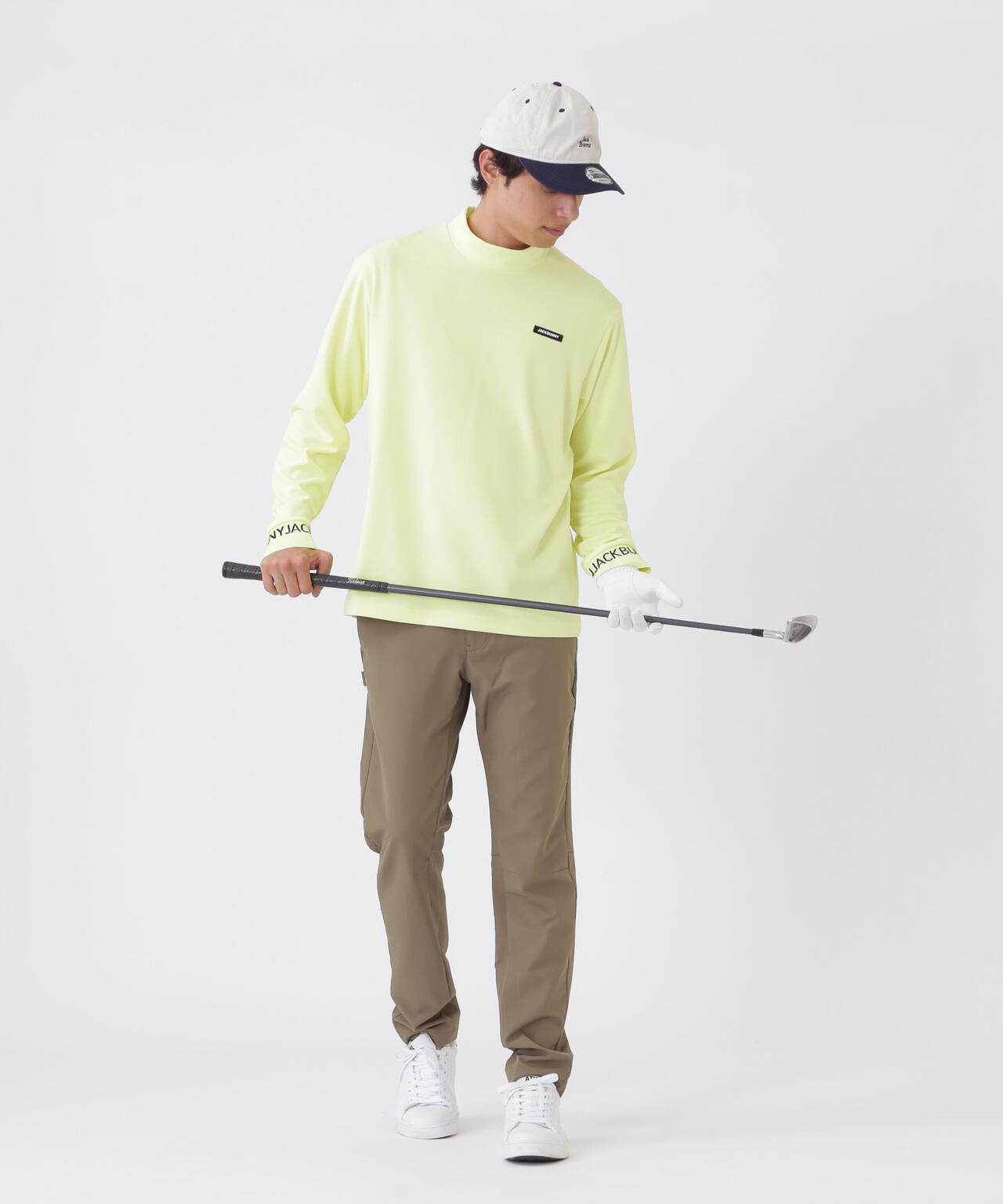 ソフトタッチ長袖モックネックカットソー (MENS)