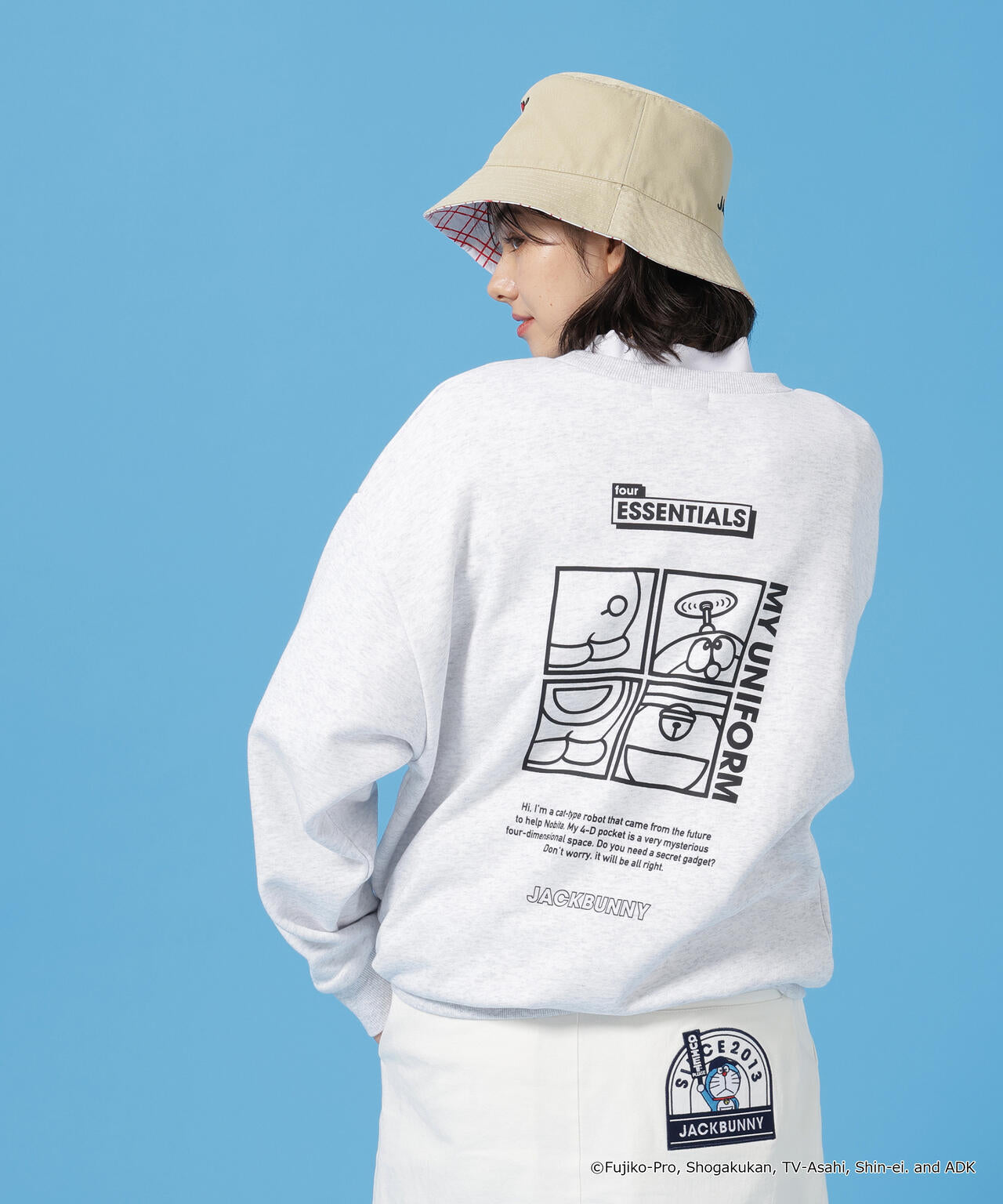【ドラえもん】T/C裏毛長袖クルーネックスウェットプルオーバー