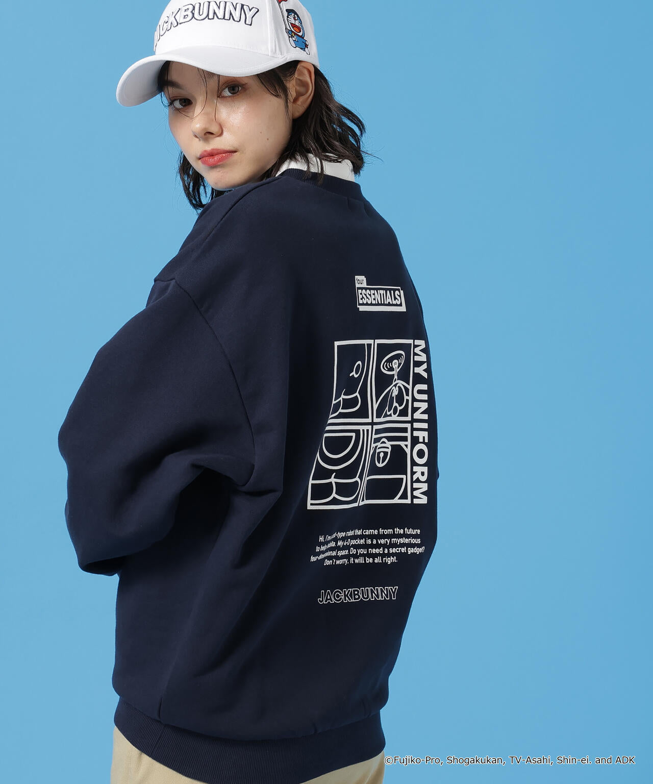 【ドラえもん】T/C裏毛長袖クルーネックスウェットプルオーバー