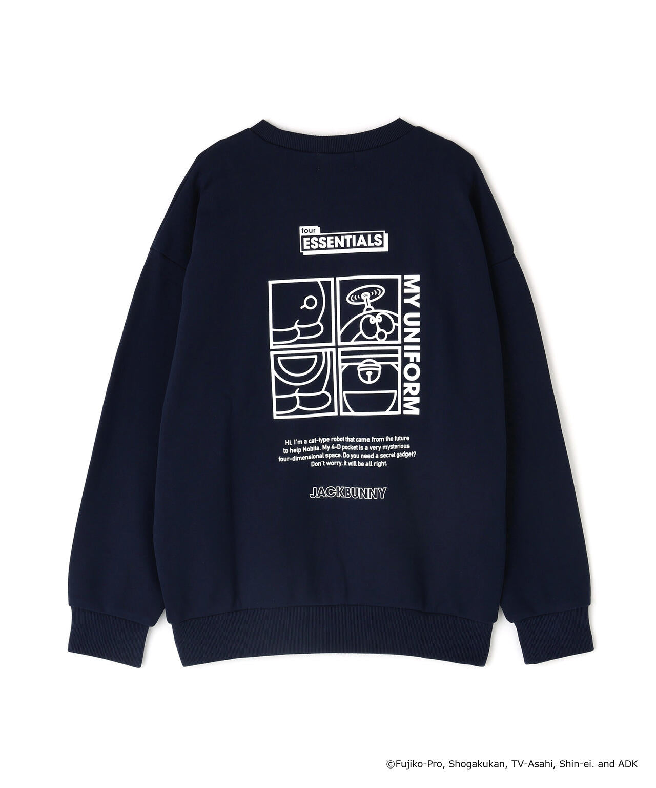 【ドラえもん】T/C裏毛長袖クルーネックスウェットプルオーバー