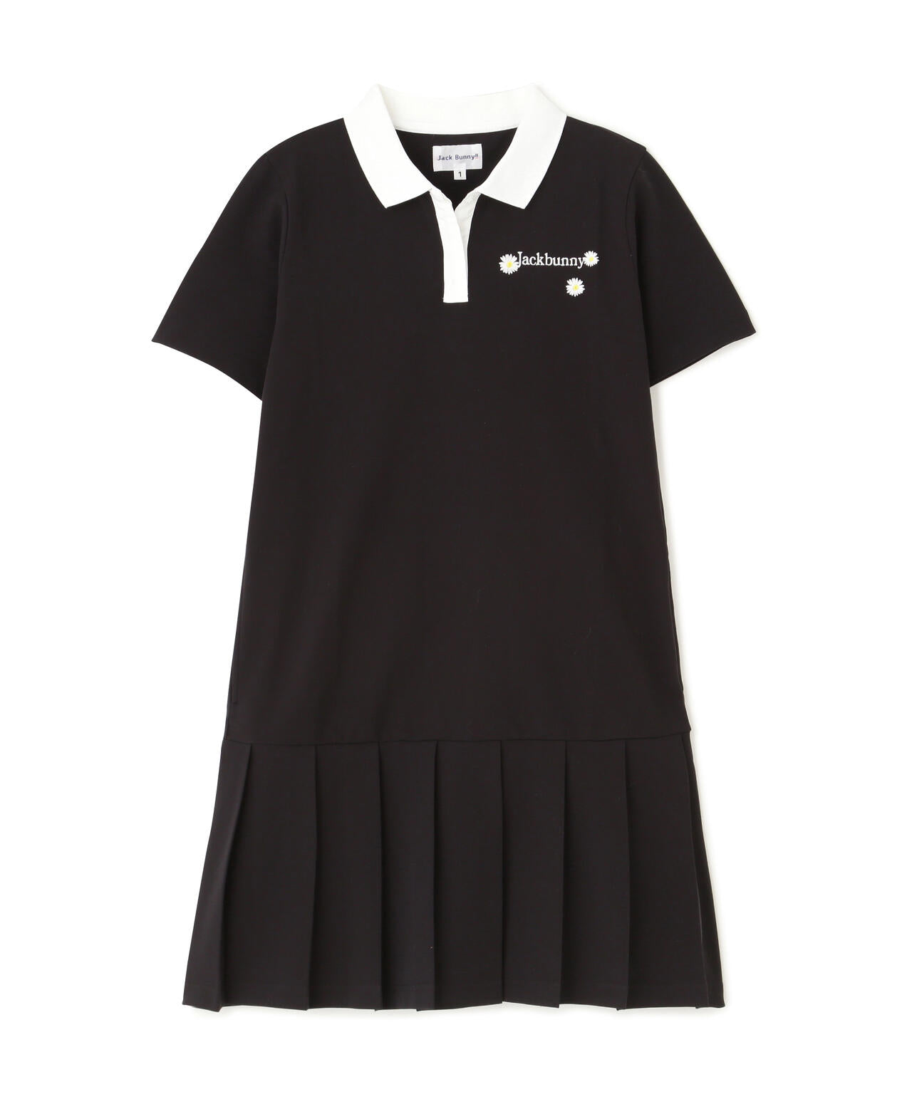 【CINEMA MONOTONE】2WAYグリッドストレッチFlower半袖ポロワンピース