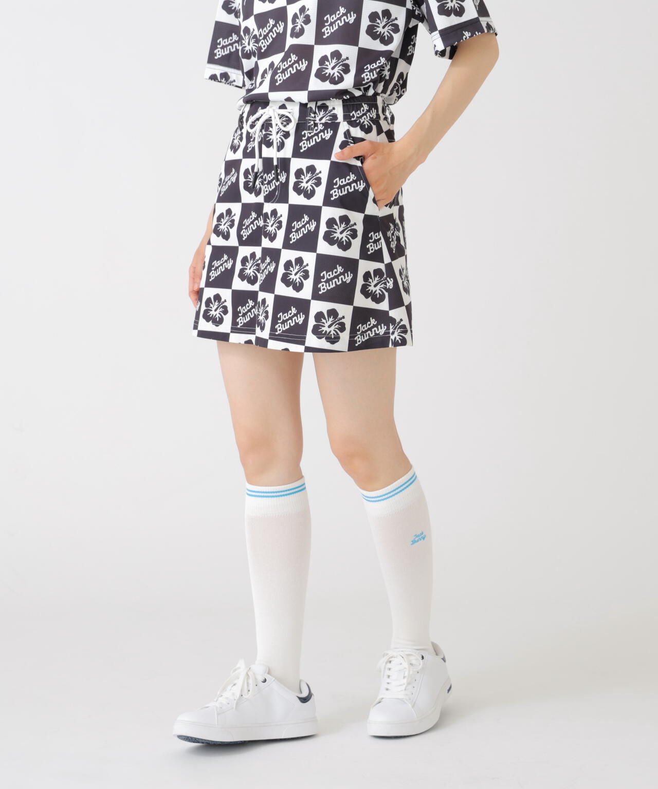ハイビスカスプリントPEメッシュスカート