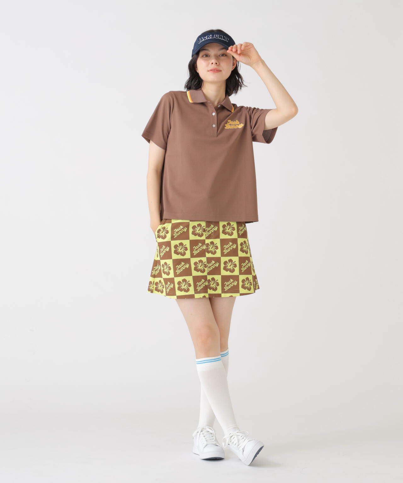 ハイビスカスプリントPEメッシュスカート