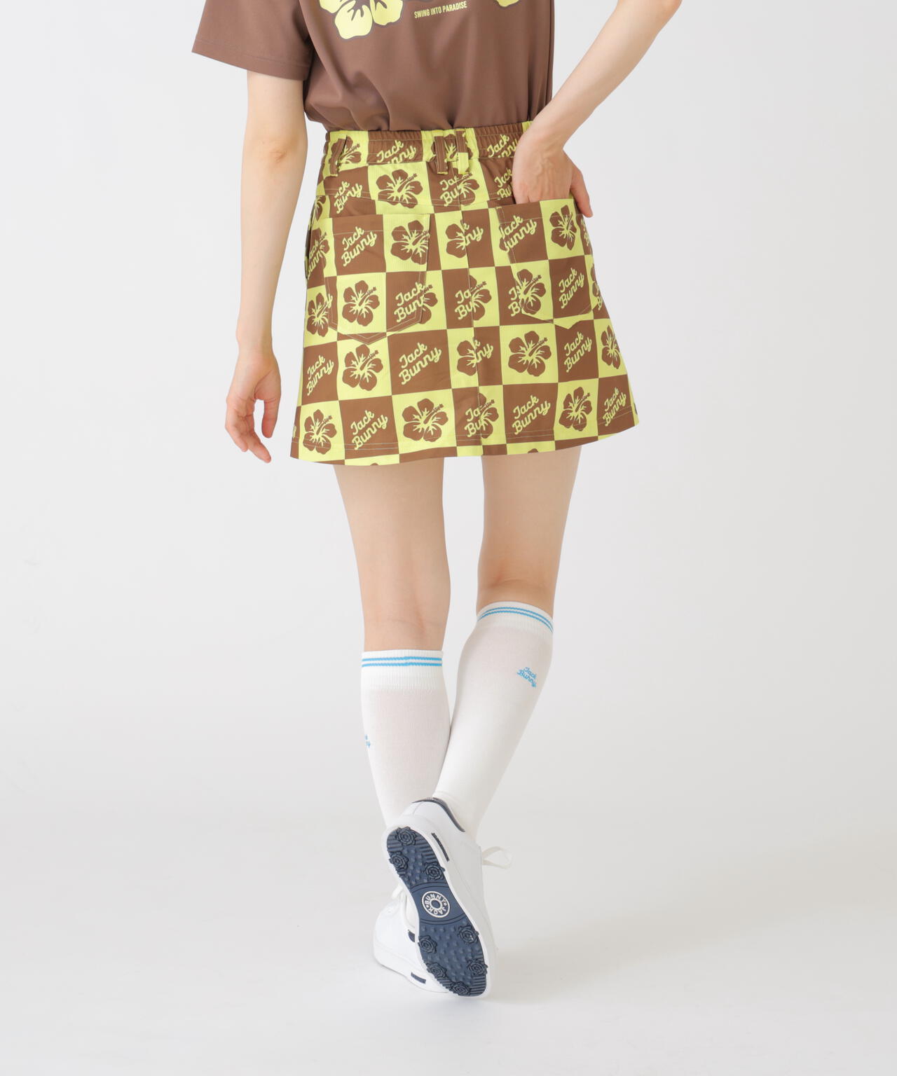 ハイビスカスプリントPEメッシュスカート