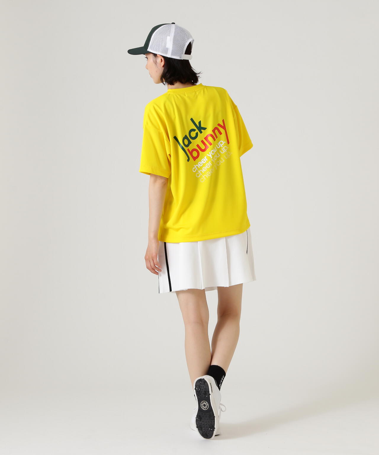 PEバックメッシュ半袖プリントTシャツ