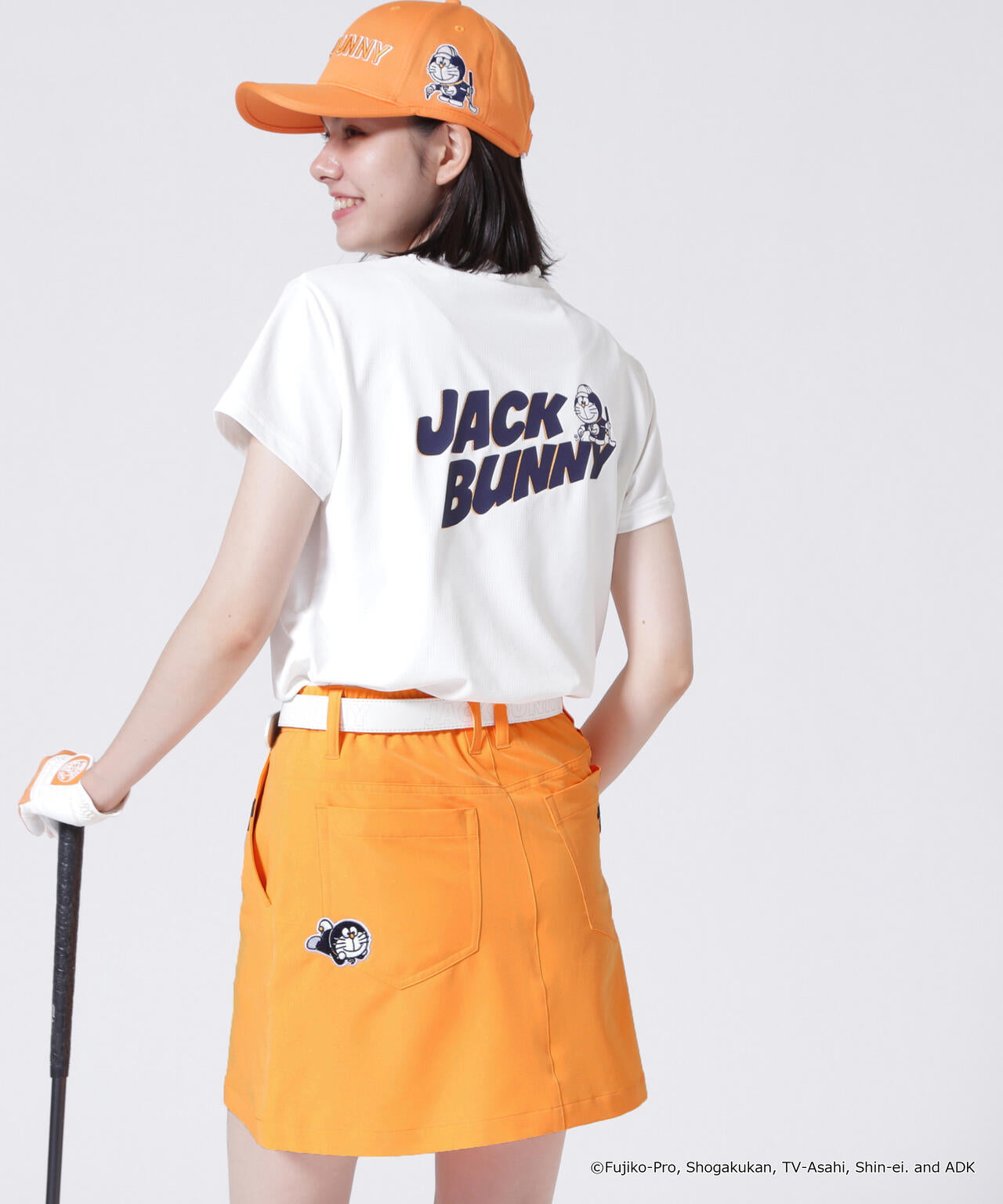 【ドラえもん】ストレッチジャガード半袖モックネック