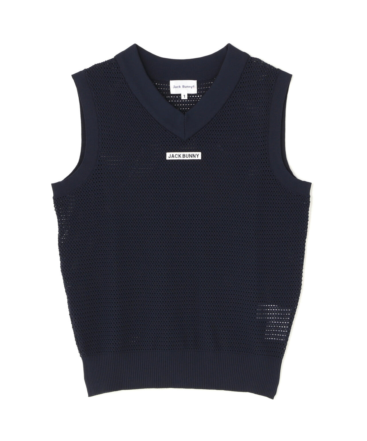 イージーケアキューブメッシュVネックニットベスト (WOMENS)