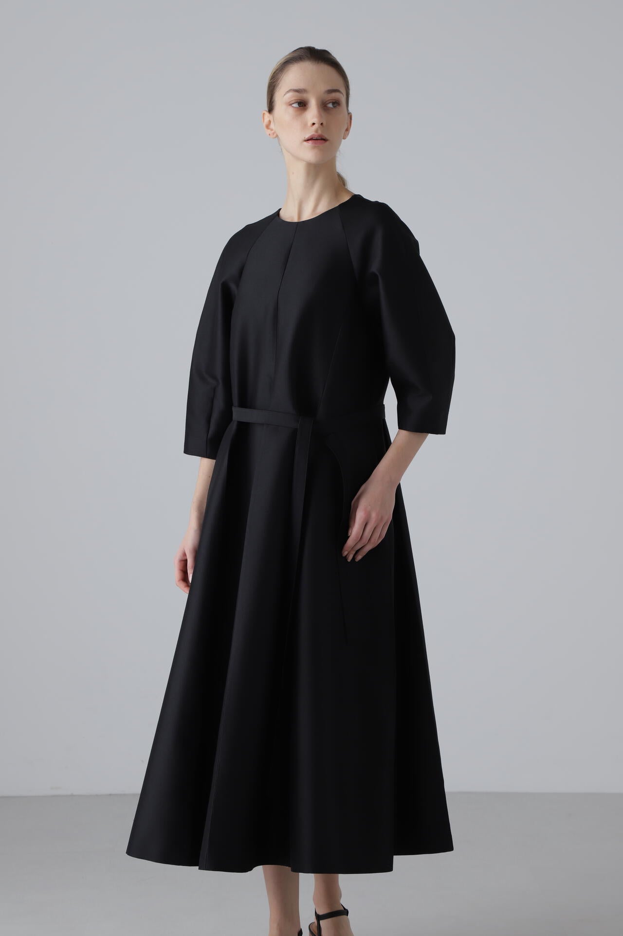 <BLACK LABEL>ウールシルクダブルクロスワンピース