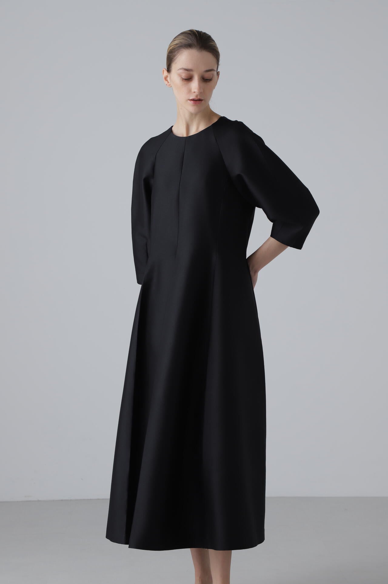 <BLACK LABEL>ウールシルクダブルクロスワンピース