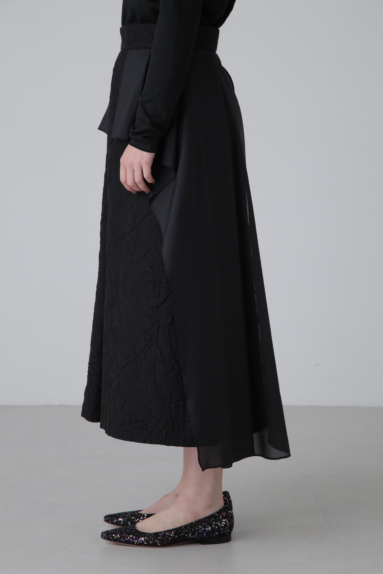 <BLACK LABEL> ドローイングジャガードスカート