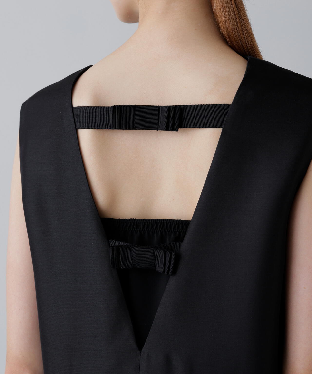 ＜BLACK LABEL＞シルクダブルクロスノースリーブワンピース