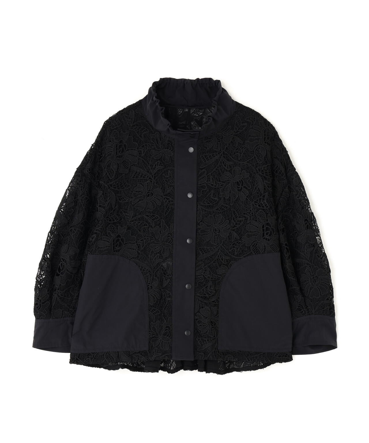 ナイロンダンプ×レースブルゾン