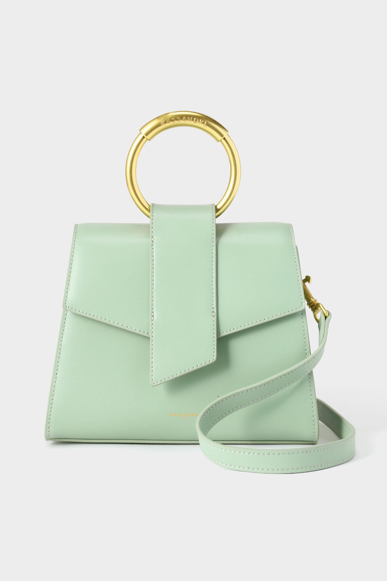 【KASSANDRE Paris】GAIA　Small Round Gold Metal Hnadle Bag