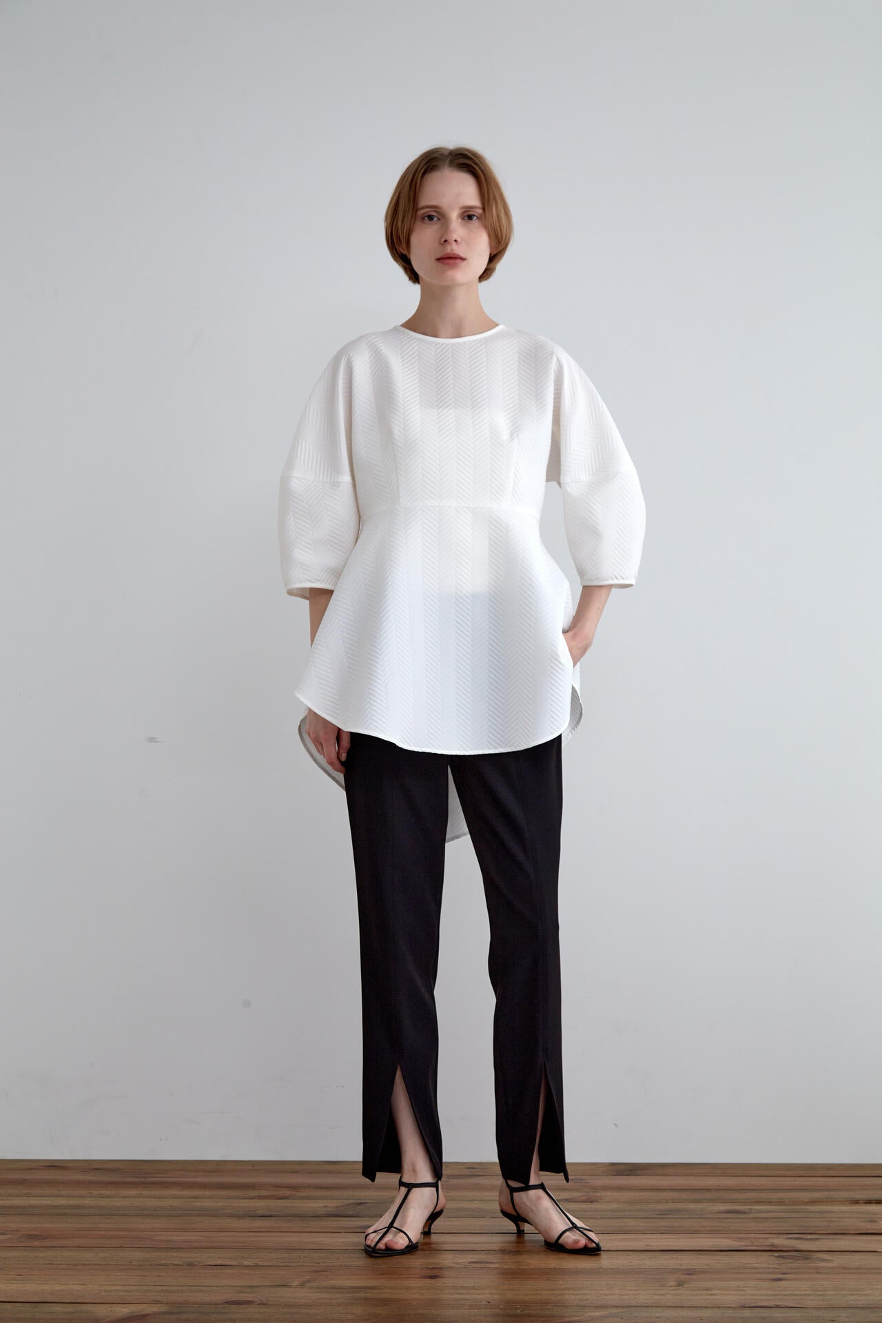 【EC限定】2WAYツイルフロントスリットパンツ（＋10cm丈）