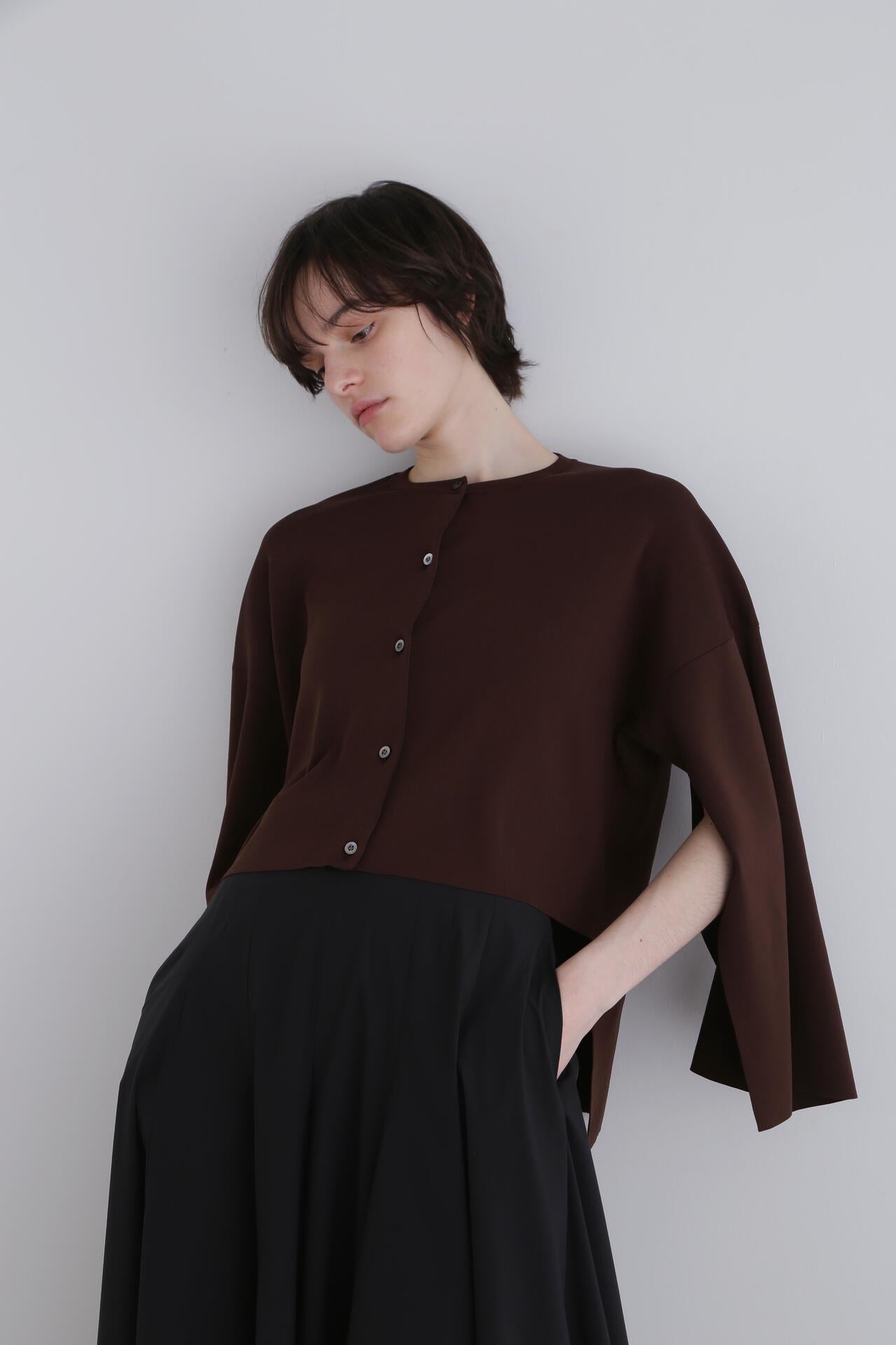 ライトテックスリットスリーブカーデ
