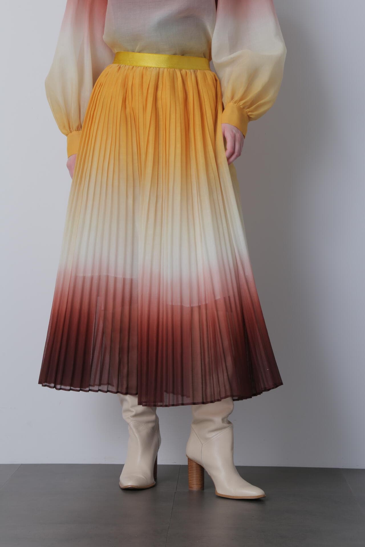 【TV着用】Pleated Maxi Flare Skirt