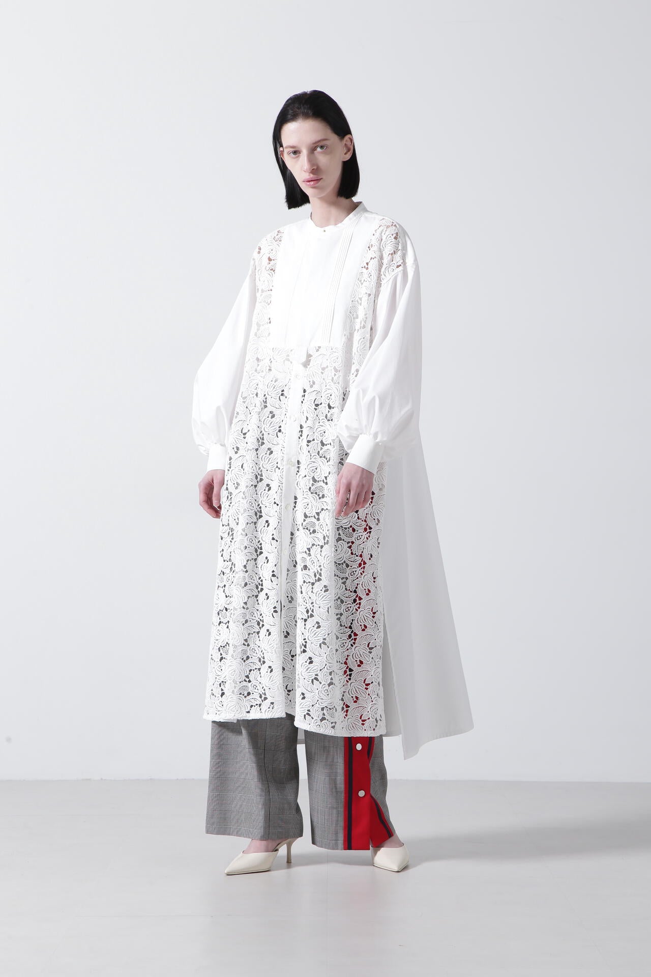 Lace Combi Shirt Dress