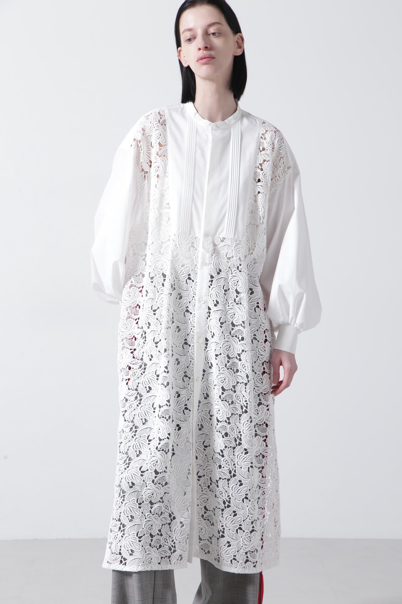 Lace Combi Shirt Dress