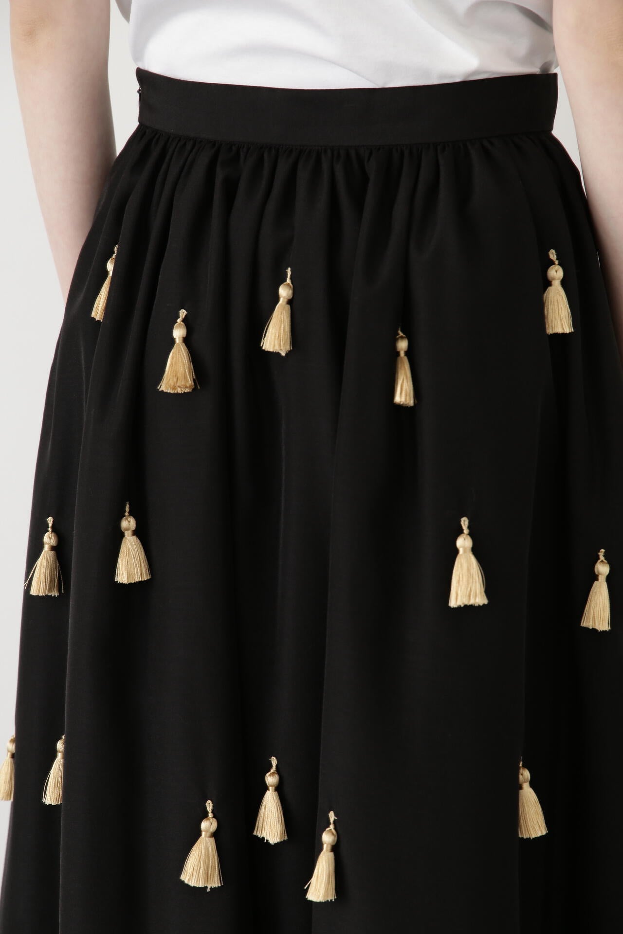 Sheer Organdy Tassel Skirt