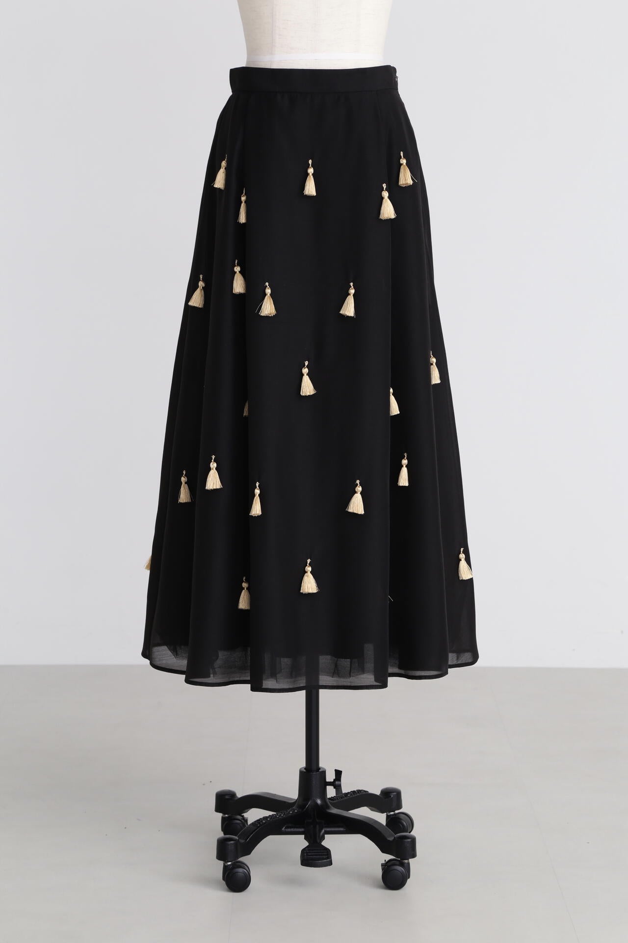 Sheer Organdy Tassel Skirt