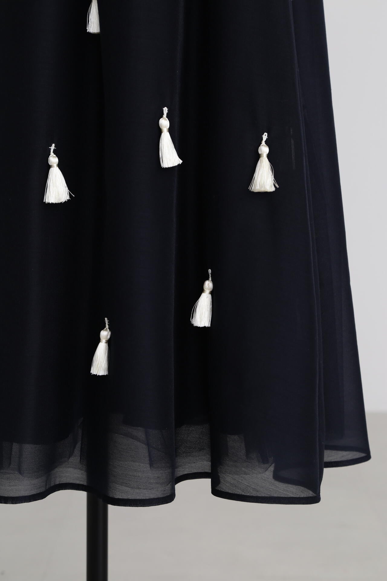 Sheer Organdy Tassel Skirt