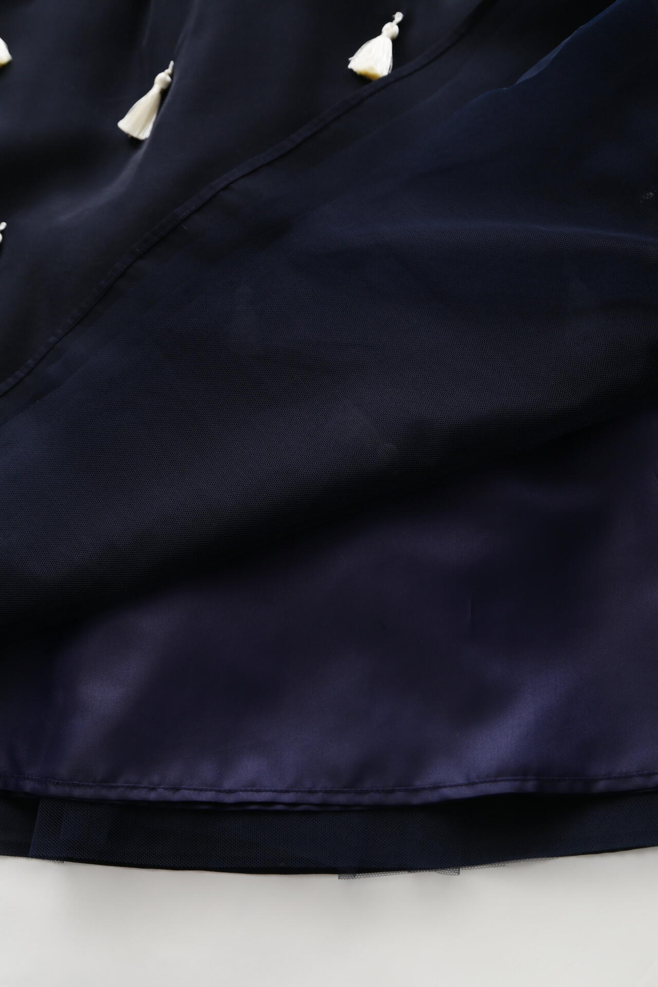 Sheer Organdy Tassel Skirt