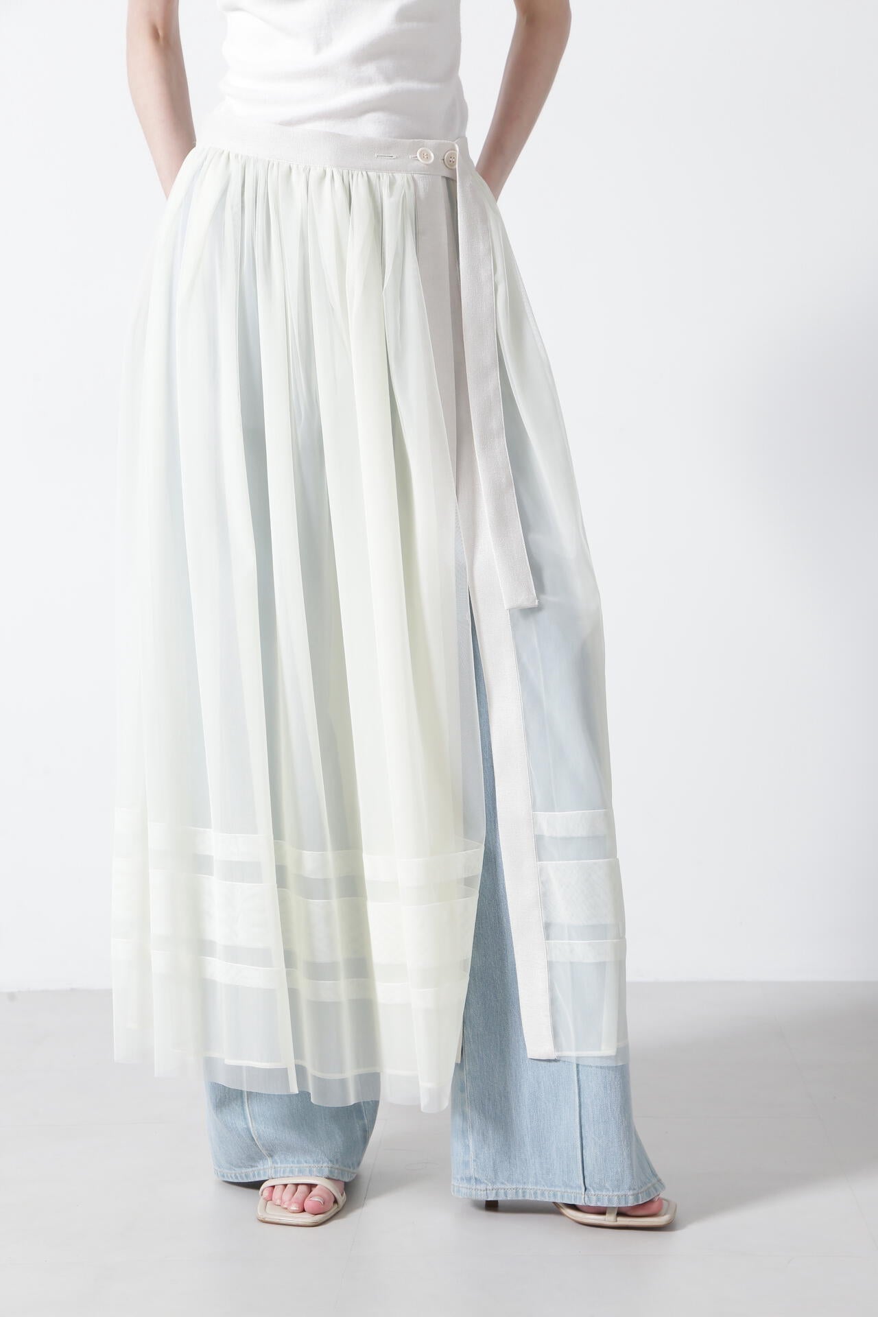 【TV着用】【GISELe 6月号掲載商品】Tulle/Organdy Layered Skirt