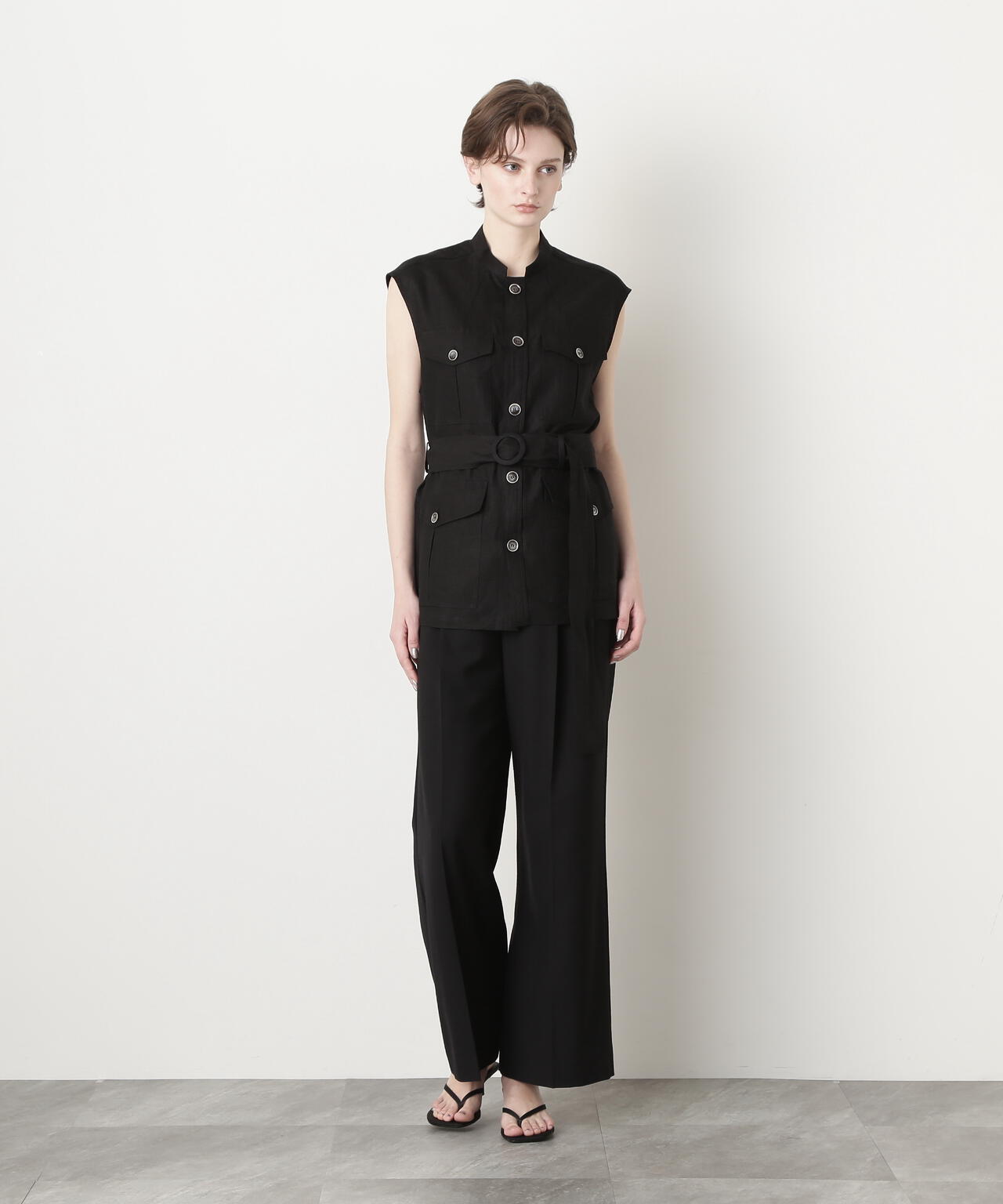 【GISELe 8月号掲載商品】Belted Sleeveless Jacket