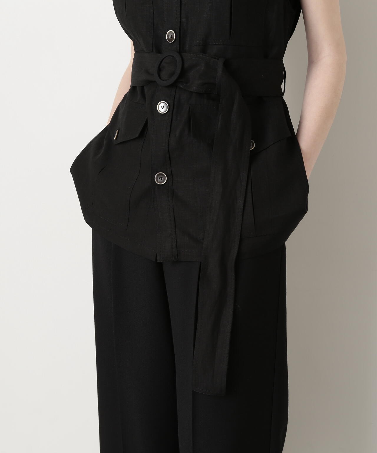 【GISELe 8月号掲載商品】Belted Sleeveless Jacket