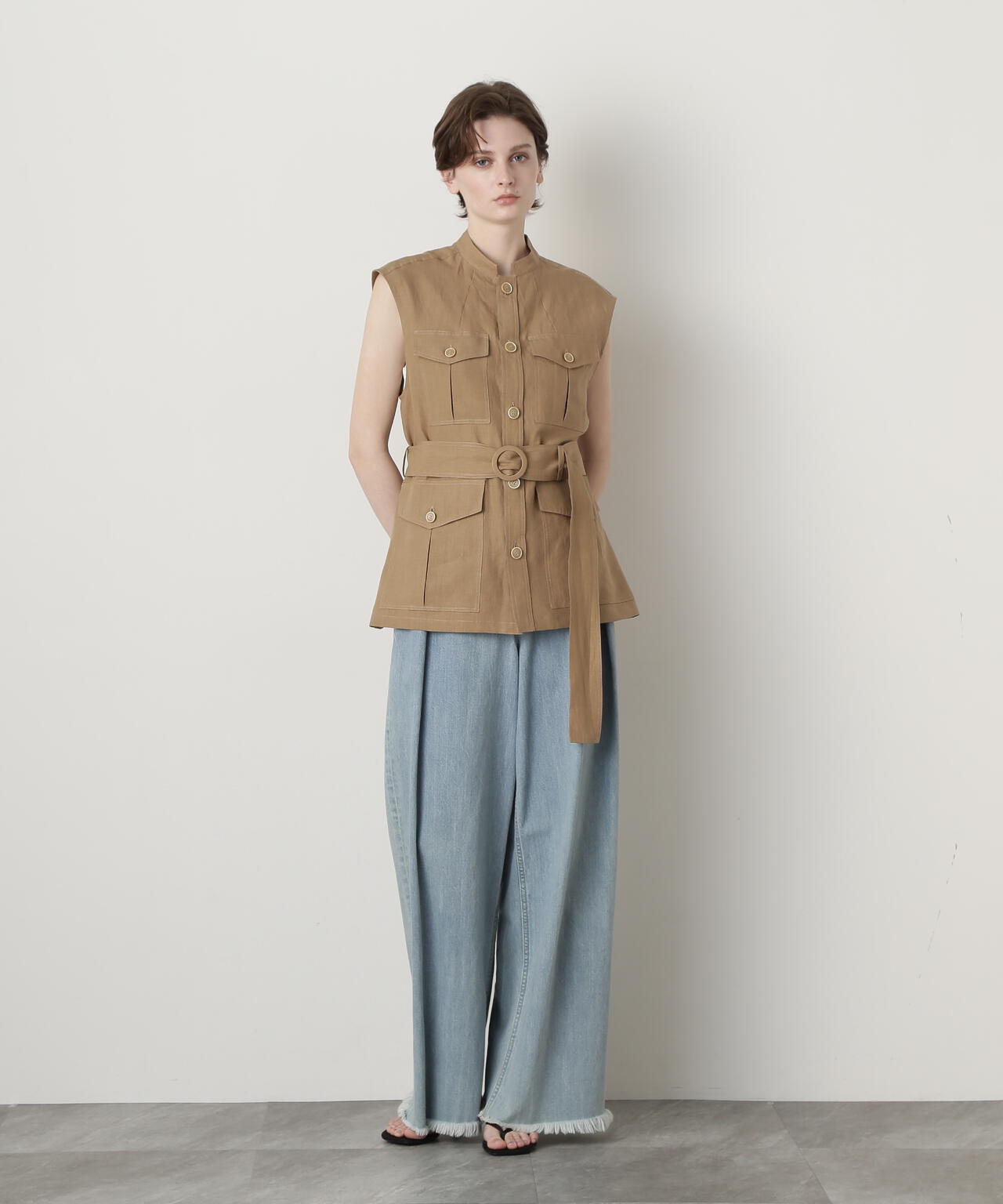 【GISELe 8月号掲載商品】Belted Sleeveless Jacket