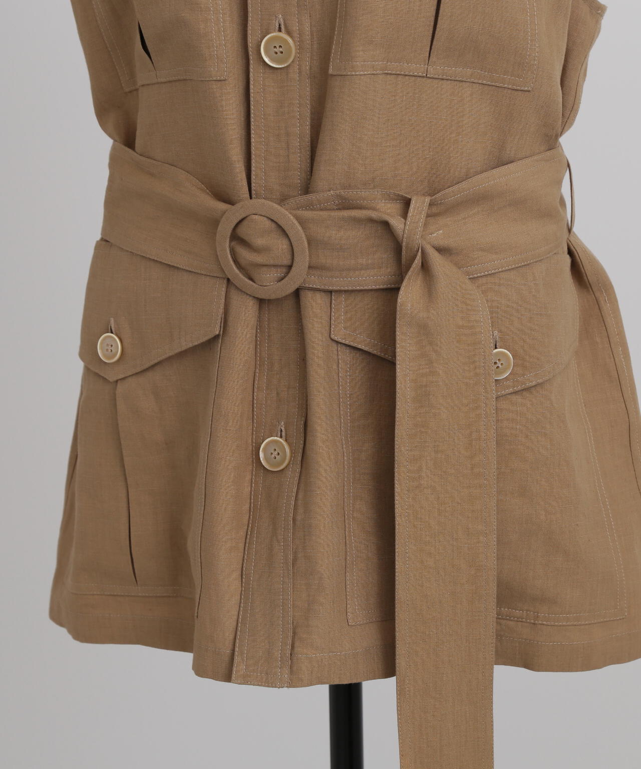 【GISELe 8月号掲載商品】Belted Sleeveless Jacket