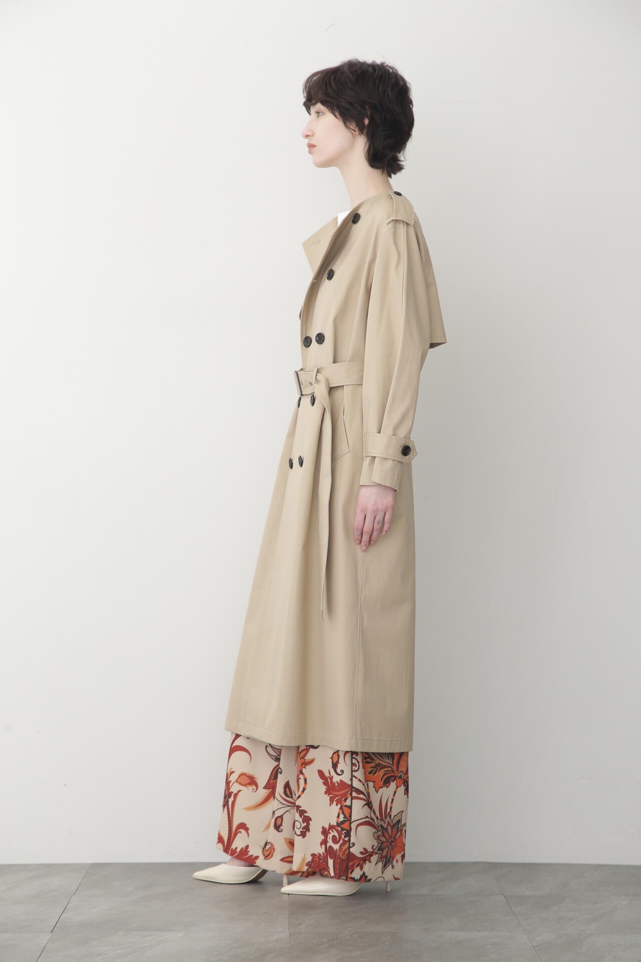No Collar Trench Coat