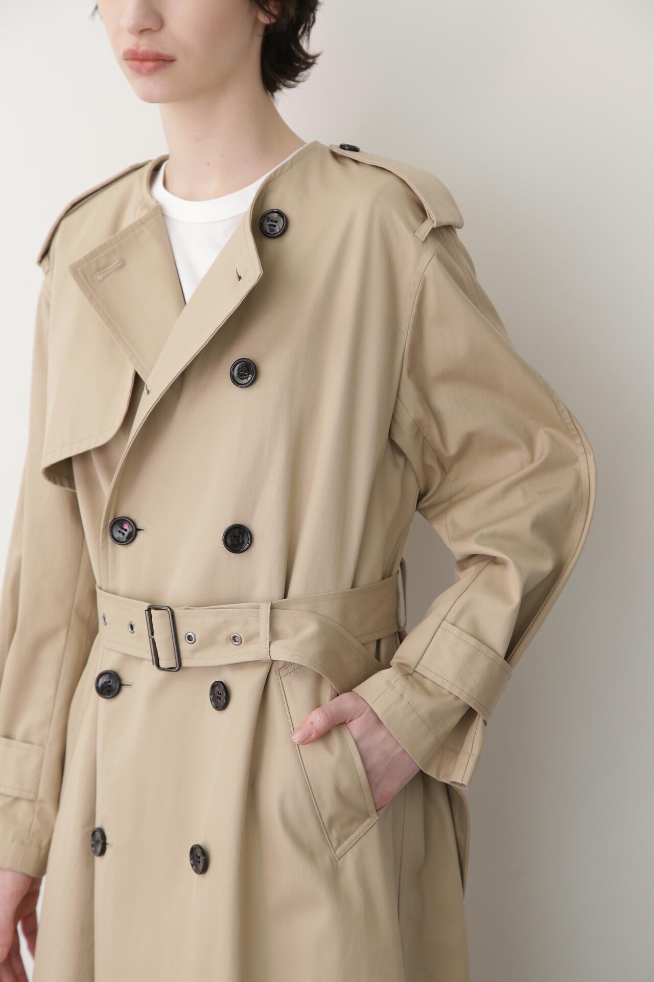 No Collar Trench Coat