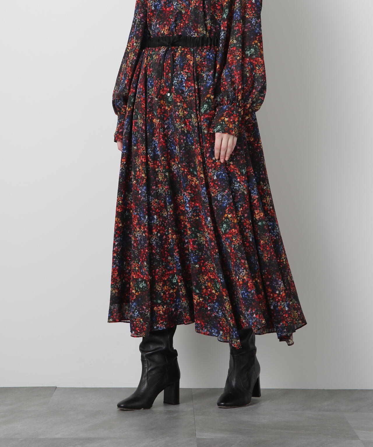 Printed Maxi Flare Skirt