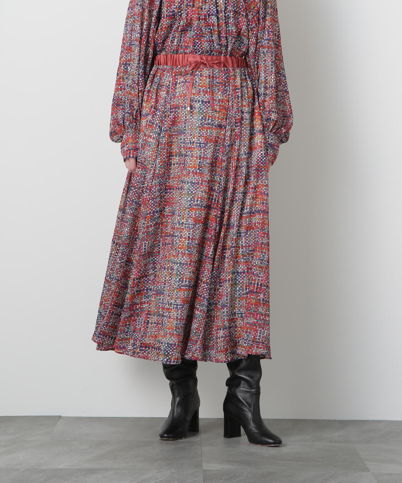 Printed Maxi Flare Skirt