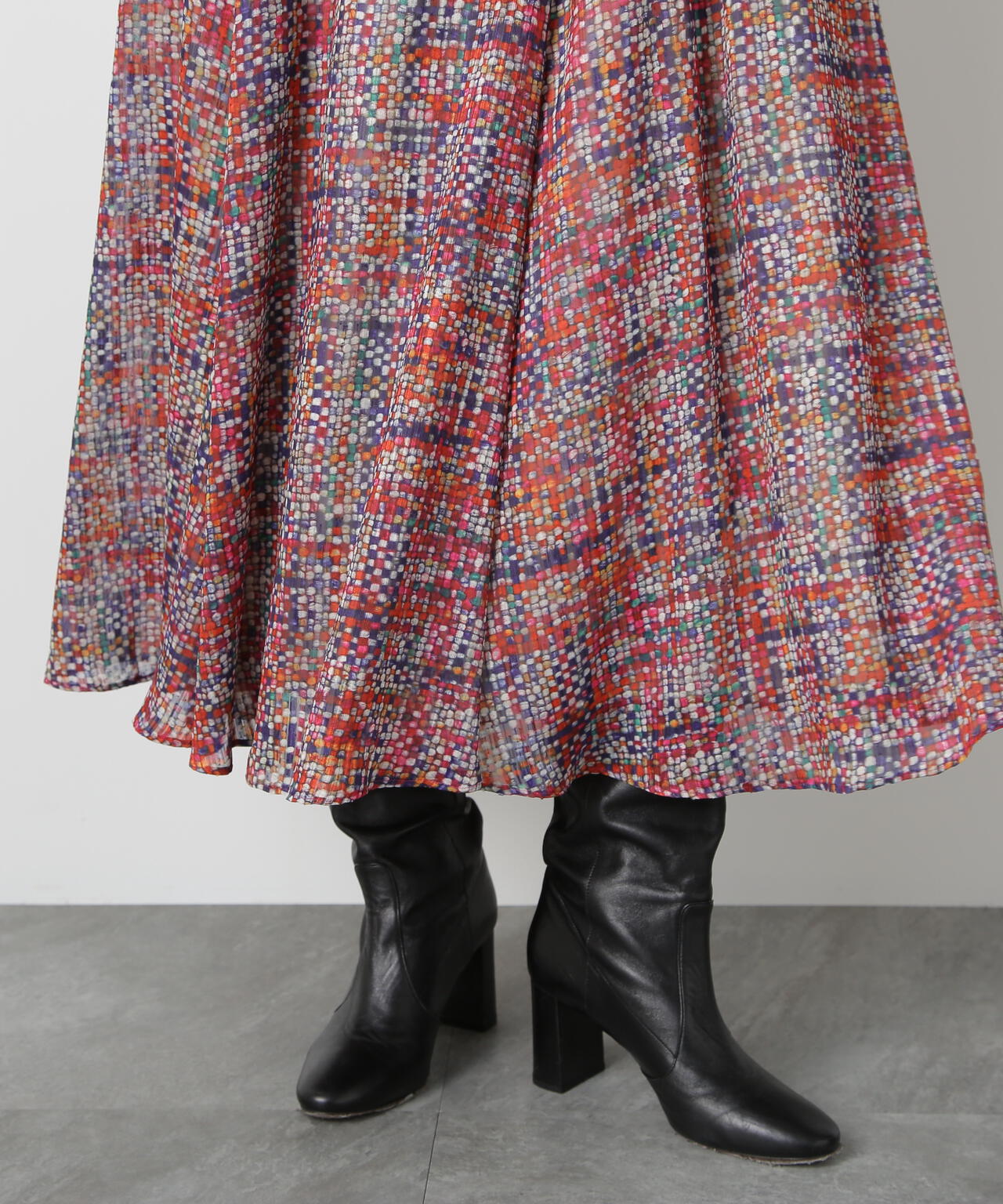 Printed Maxi Flare Skirt