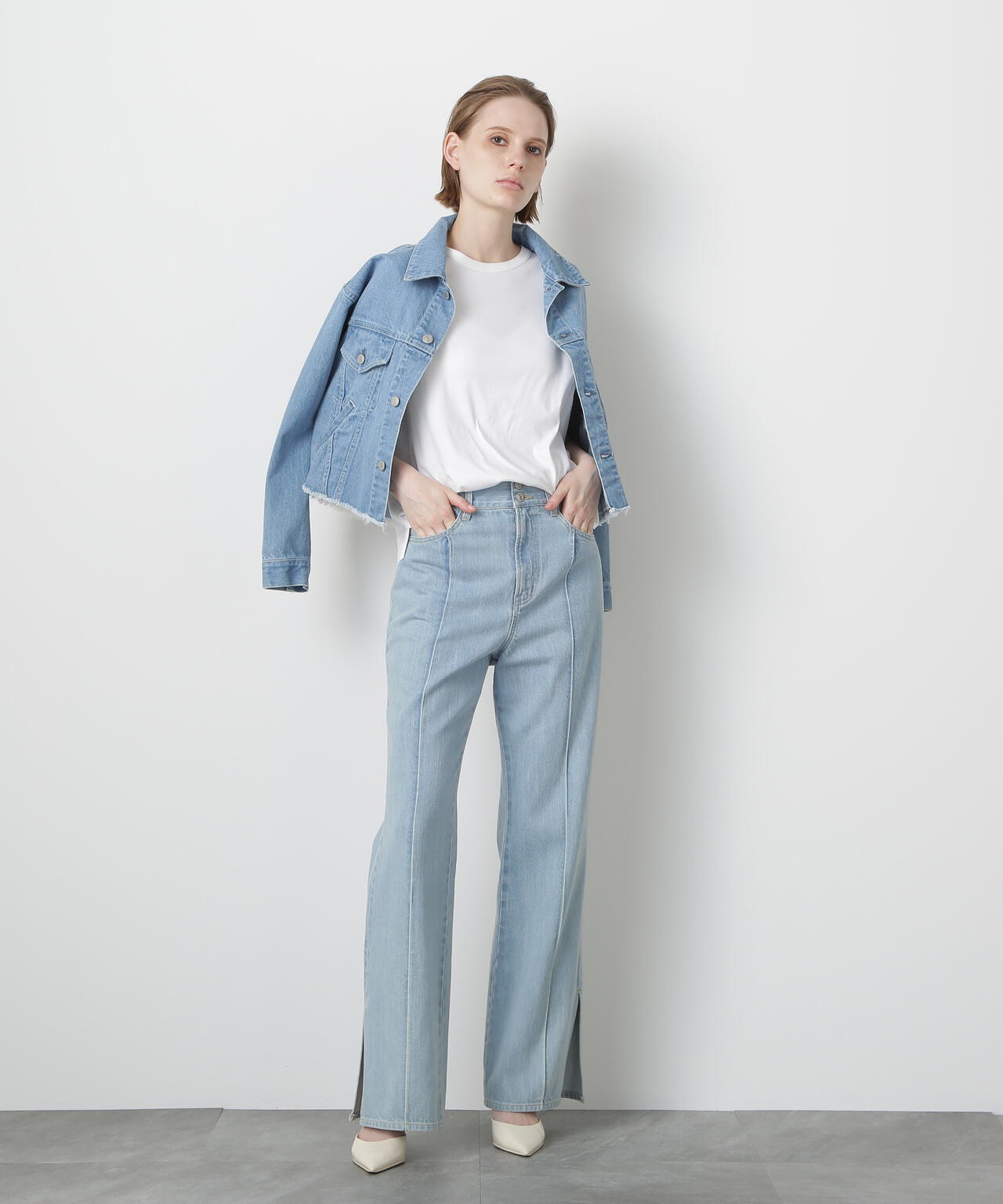 Fur Trim Combination Denim JK