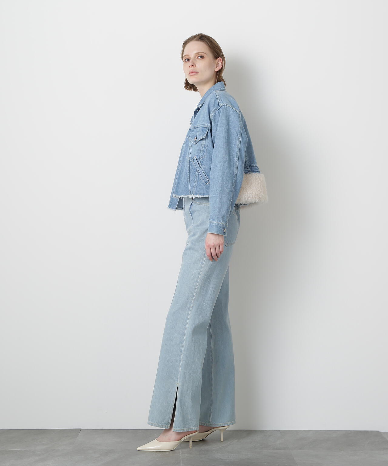 Fur Trim Combination Denim JK