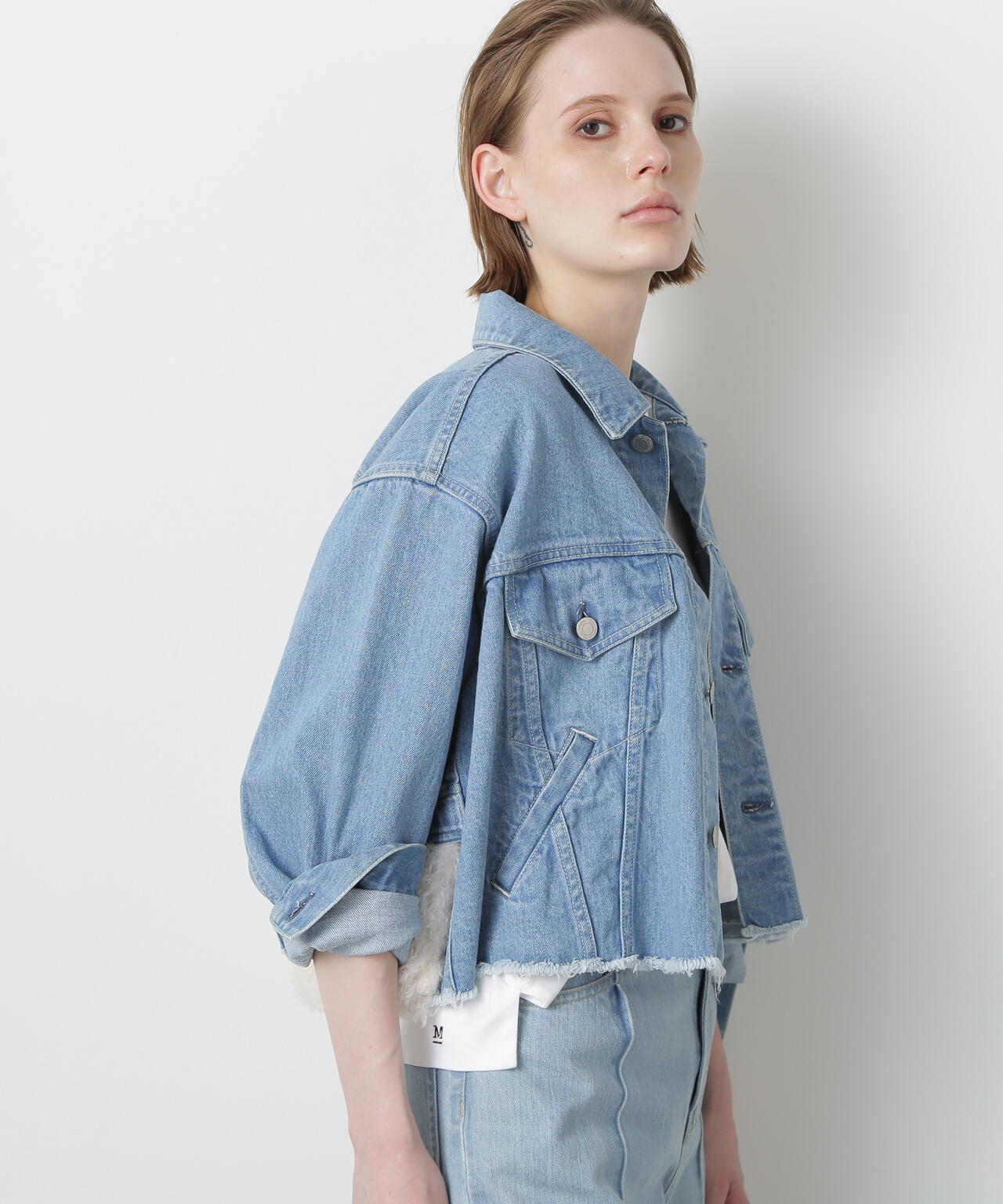Fur Trim Combination Denim JK