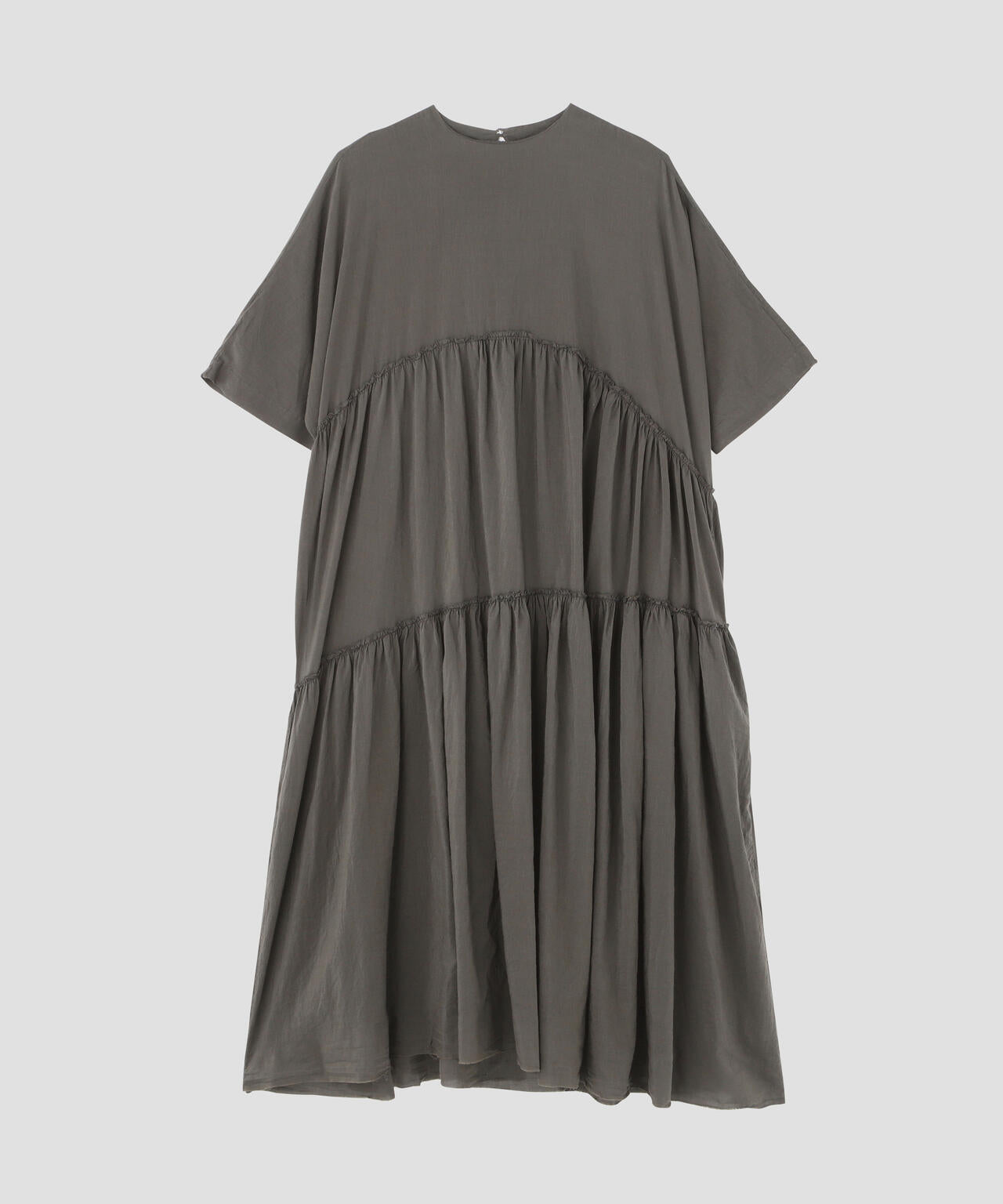 quitan / KHADI COTTON SILK SQUEESED TIRED DRESS