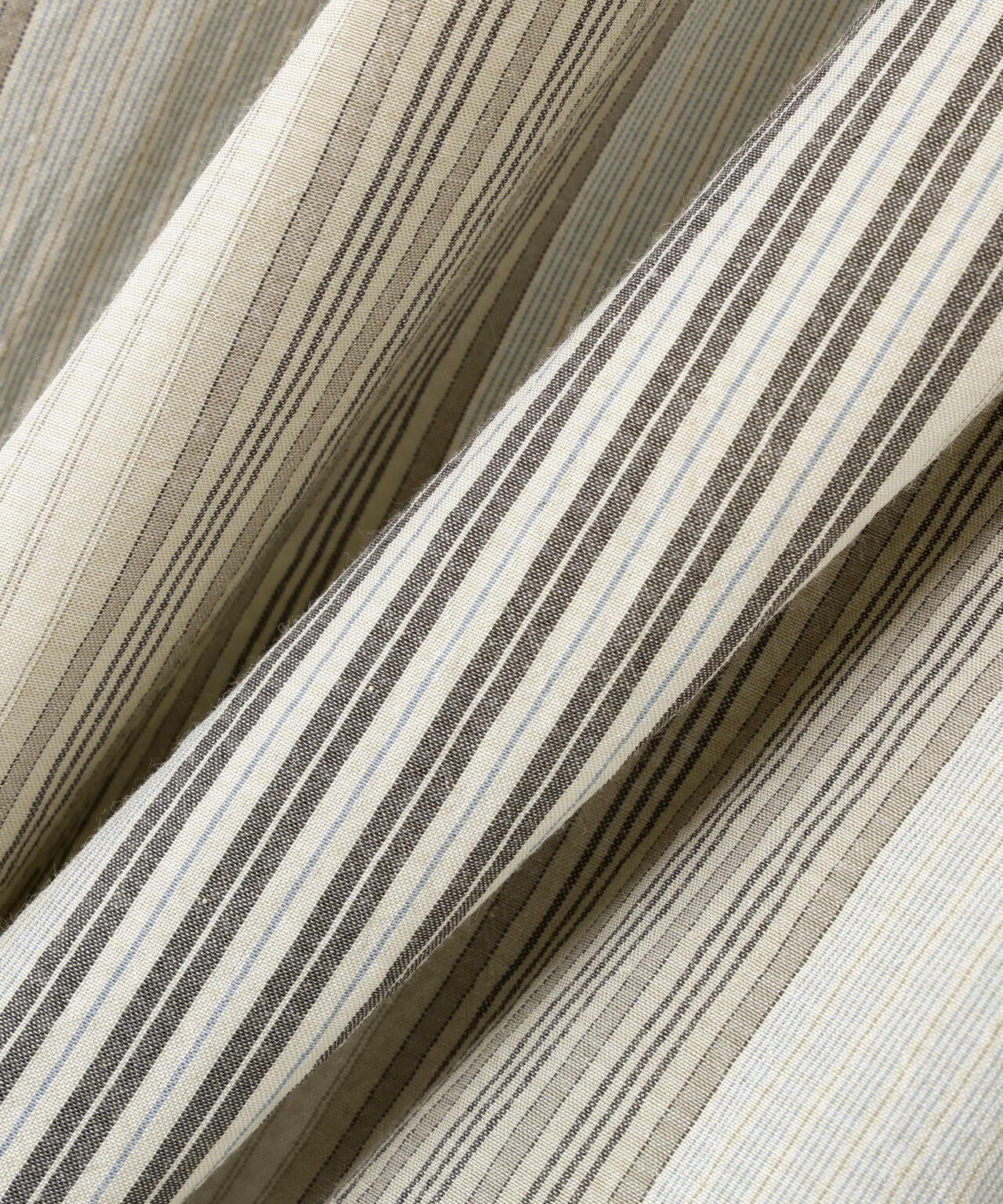 quitan / COTTON SILK 'STRIKE-OFF' STRIPE AO DAÏ LONG BAND COLLAR SHIRT